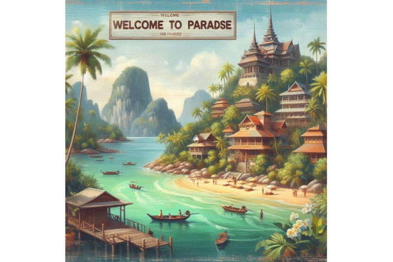 bundle-of-welcome-to-paradise-exotic-places-vintage-flyer-concept