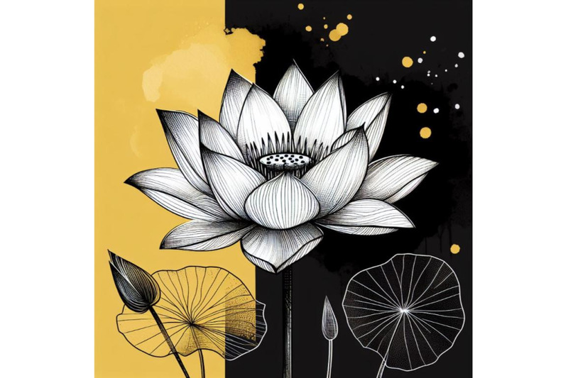 a-bundle-of-trendy-lotus-line-art-vector-minimal-drawing-cute-flower