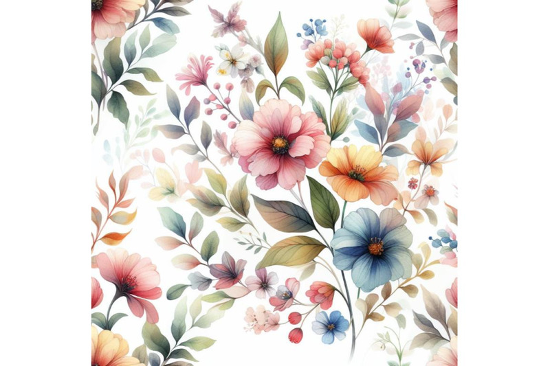 bundle-of-watercolor-floral-seamless-pattern-colorful-natural-illustr