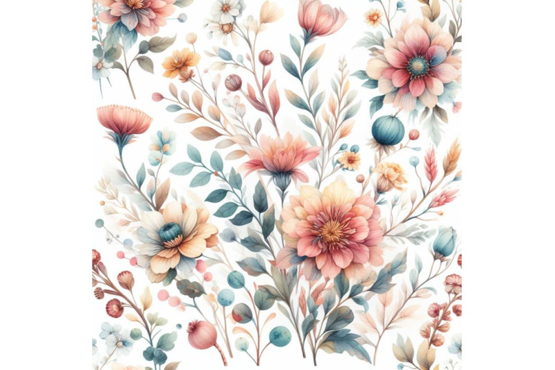 bundle-of-watercolor-floral-seamless-pattern-colorful-natural-illustr