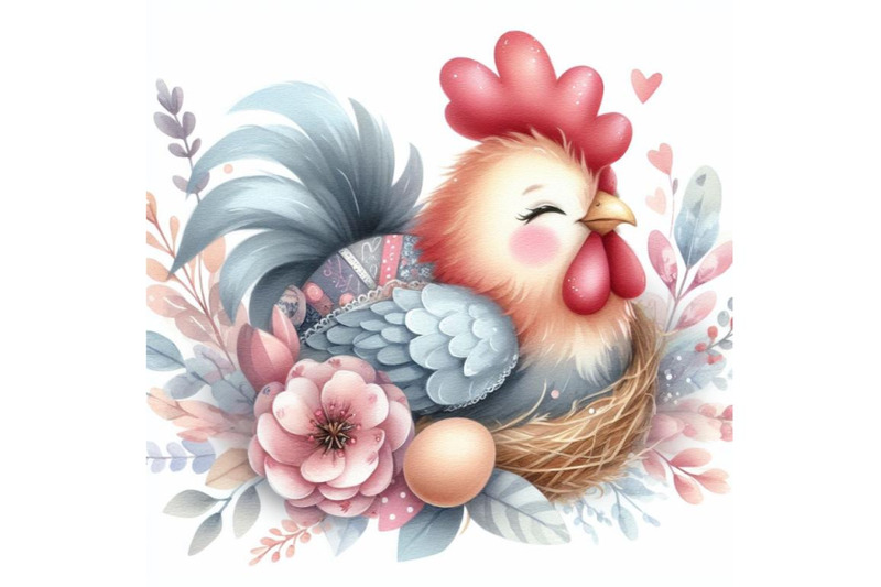 bundle-of-watercolor-cute-rooster