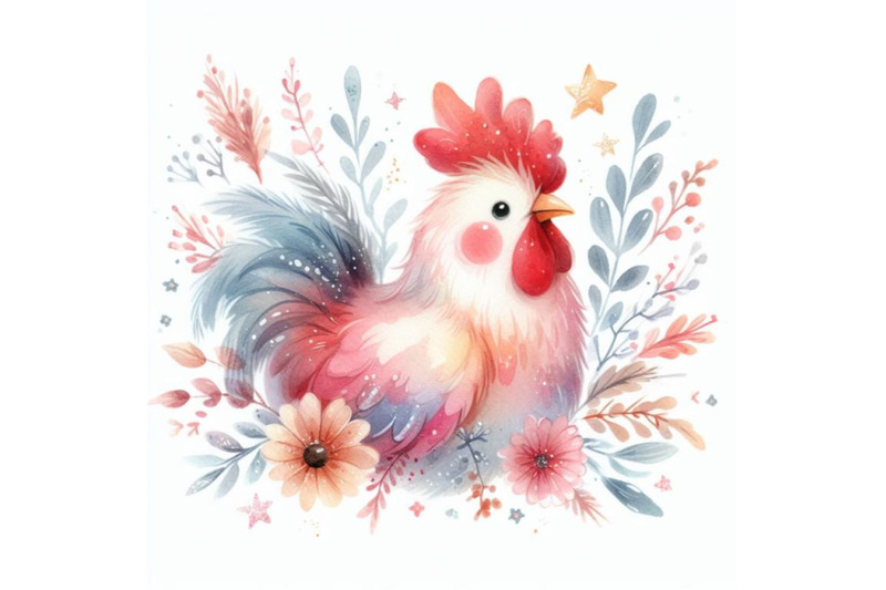 bundle-of-watercolor-cute-rooster