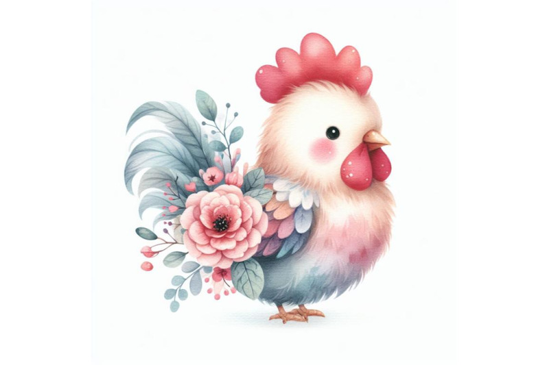 bundle-of-watercolor-cute-rooster