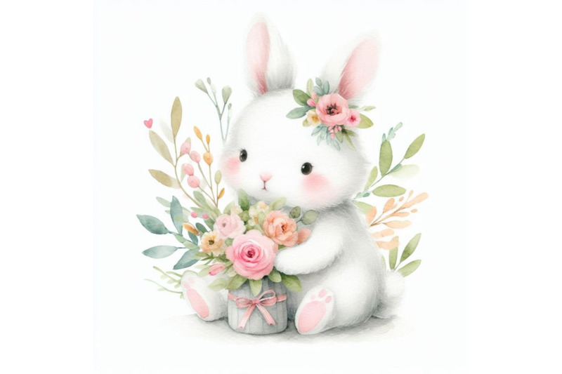 bundle-of-cute-watercolor-rabbit