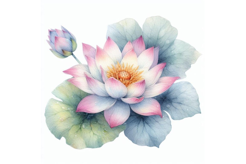 bundle-of-watercolor-beautiful-lotus