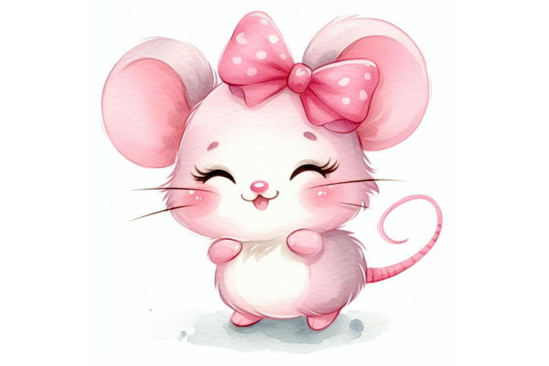 bundle-of-cartoon-pink-little-mouse