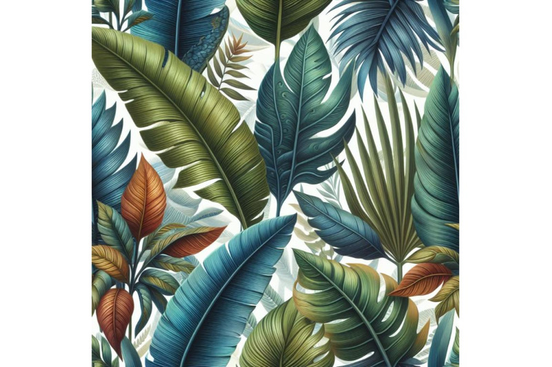 bundle-of-tropical-leaves-hand-drawn-seamless-pattern