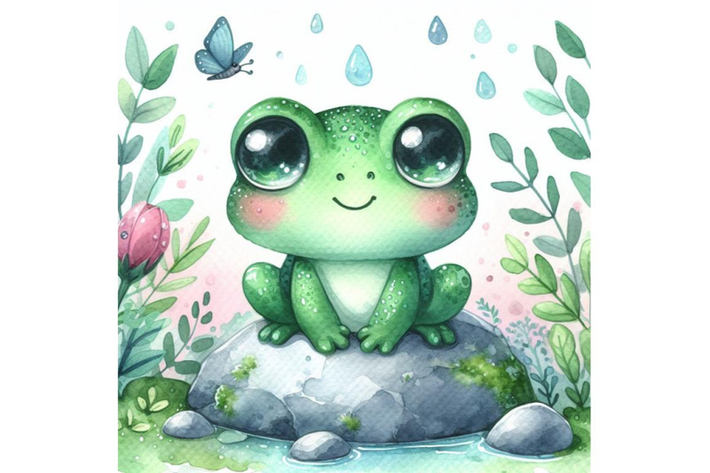 bundle-of-cute-green-frog-character