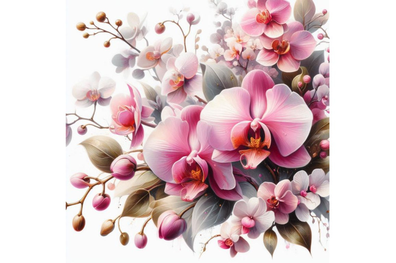 bundle-of-a-very-stylish-floral-background-illustration-with-pink-orch