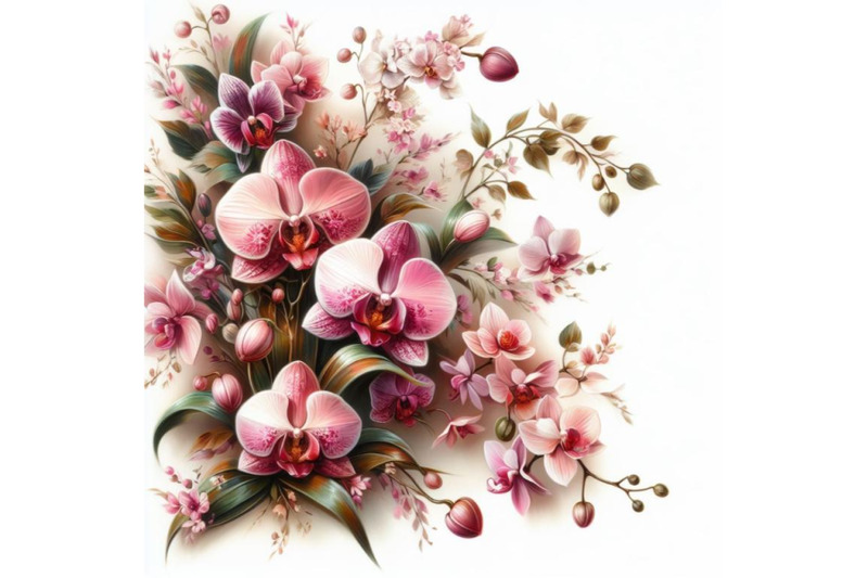 bundle-of-a-very-stylish-floral-background-illustration-with-pink-orch