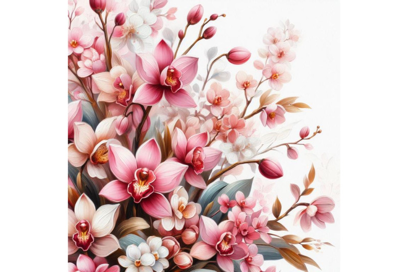 bundle-of-a-very-stylish-floral-background-illustration-with-pink-orch