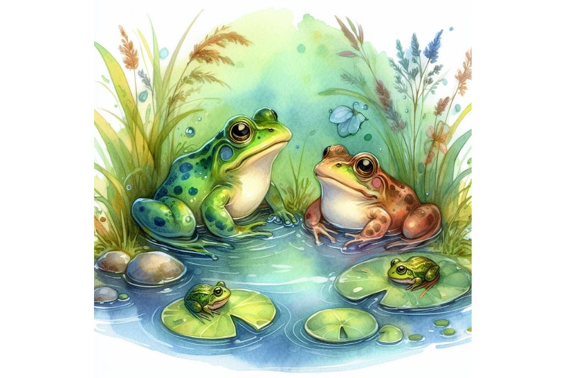 bundle-of-two-frogs-around-the-river