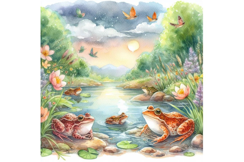 bundle-of-two-frogs-around-the-river