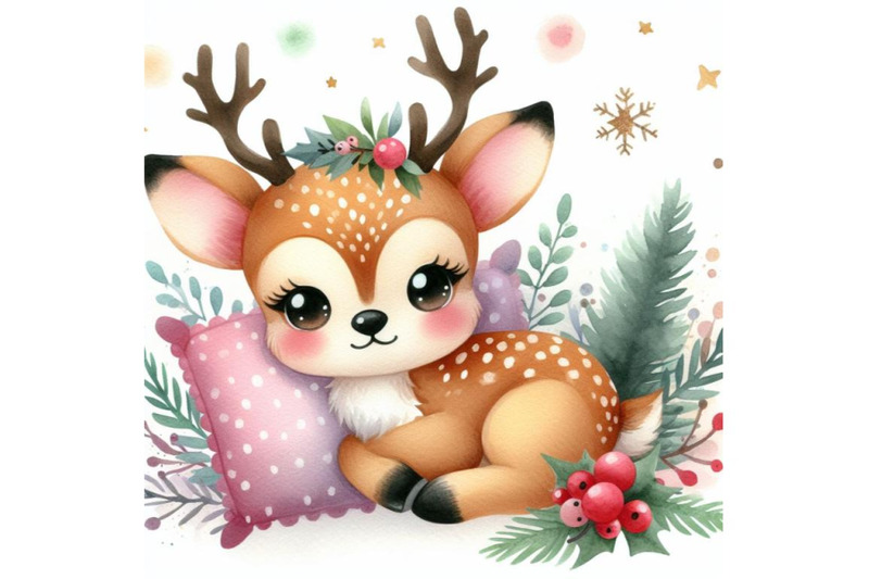 bundle-of-cute-deer-cartoon