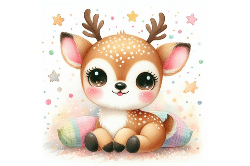 bundle-of-cute-deer-cartoon