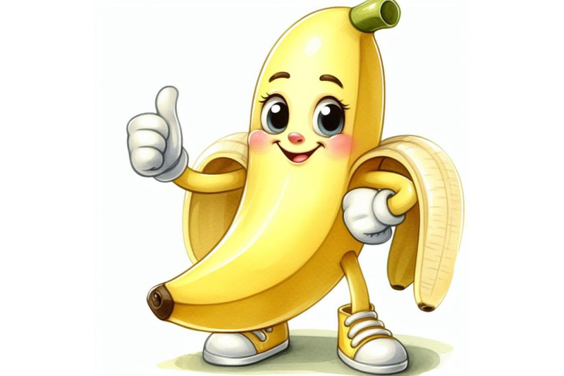 bundle-of-cartoon-banana-giving-thumbs-up