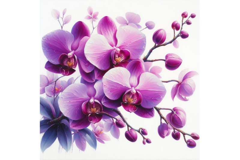 bundle-of-purple-orchid-isolated-on-white-background