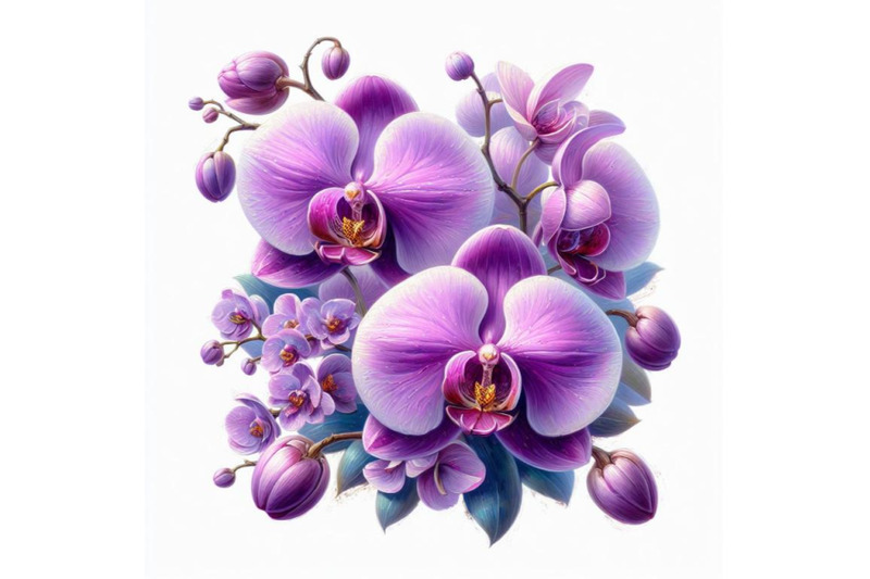 bundle-of-purple-orchid-isolated-on-white-background