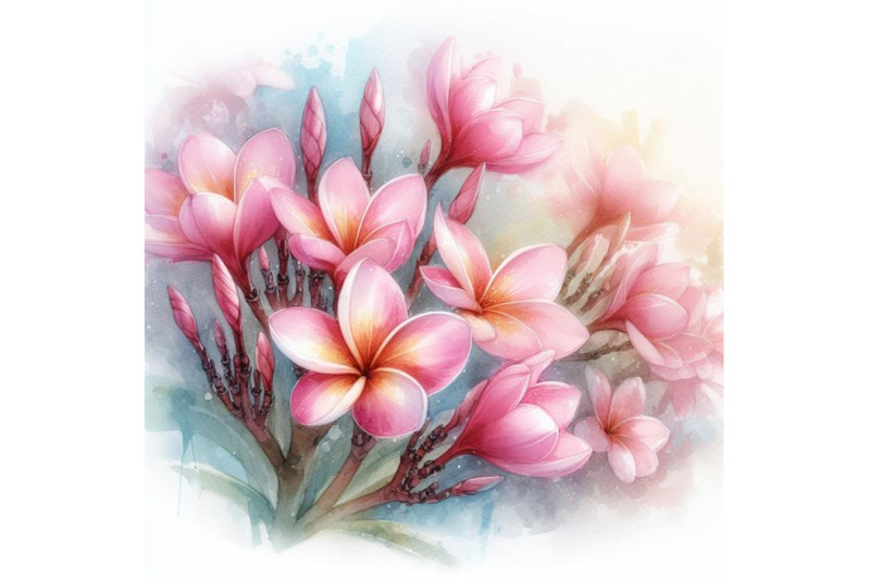 bundle-of-pink-plumeria-flower-in-garden