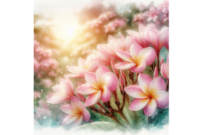 bundle-of-pink-plumeria-flower-in-garden