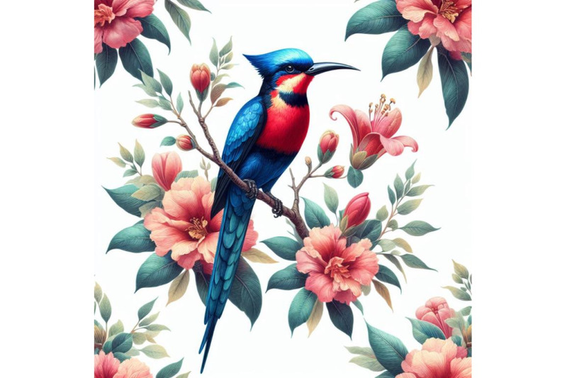 bundle-of-beautiful-vector-pattern-with-nice-watercolor-rosella-bird-p