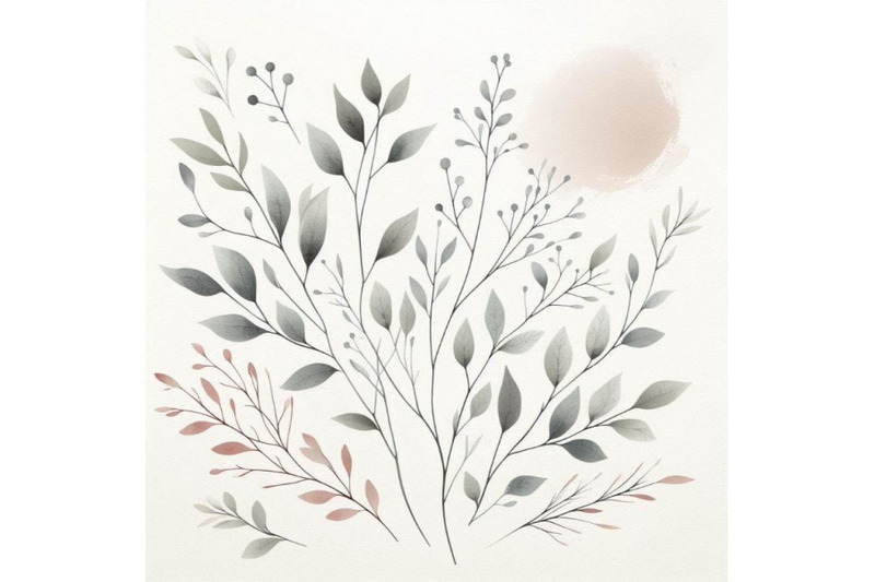 bundle-of-minimalist-botanical-poster-with-branch-leaves