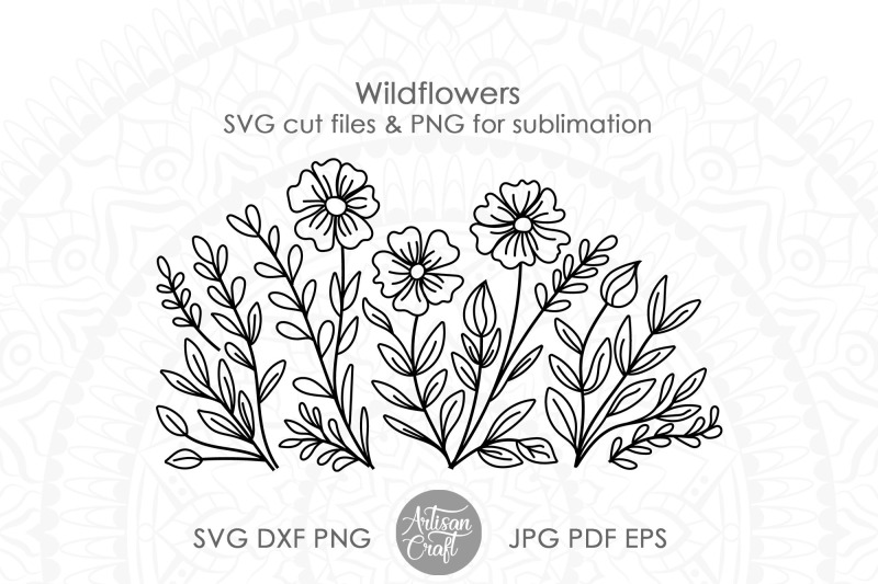 wildflower-svg-floral-border-line-art