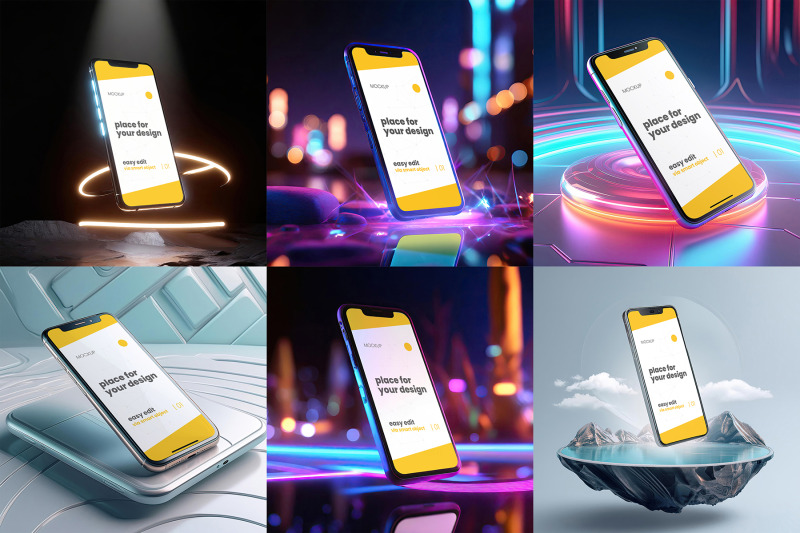 cellphone-with-light-color-effects-mockups