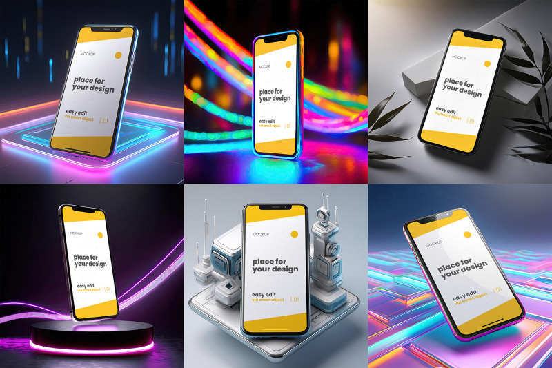 cellphone-with-light-color-effects-mockups