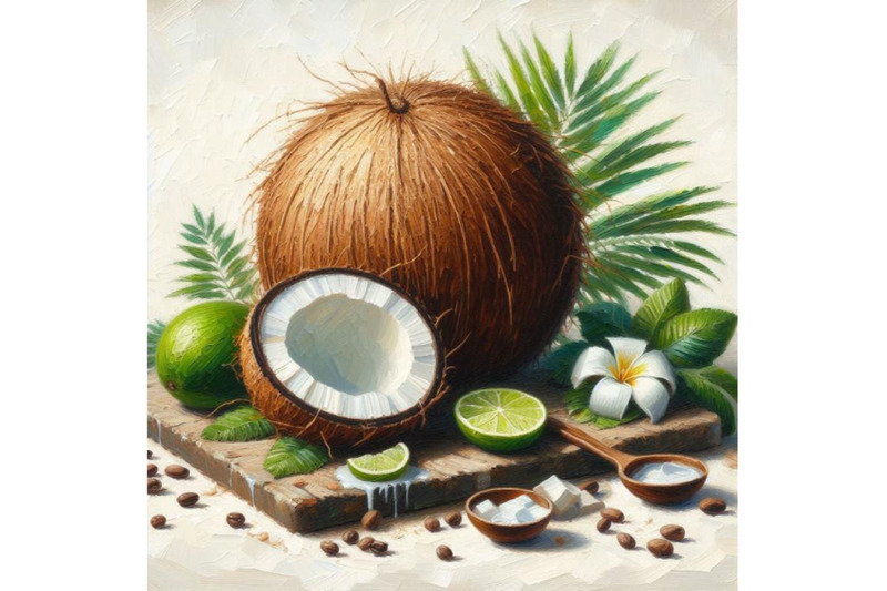 bundle-of-coconut-on-a-white-background