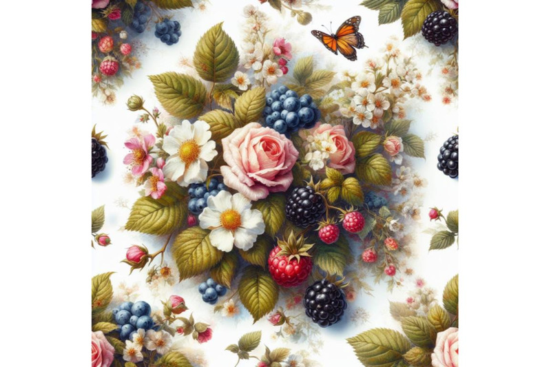 bundle-of-seamless-floral-background-with-blackberry-fruits-and-flower