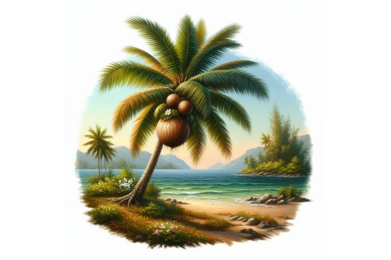 bundle-of-coconut-tree-isolated-on-white-background