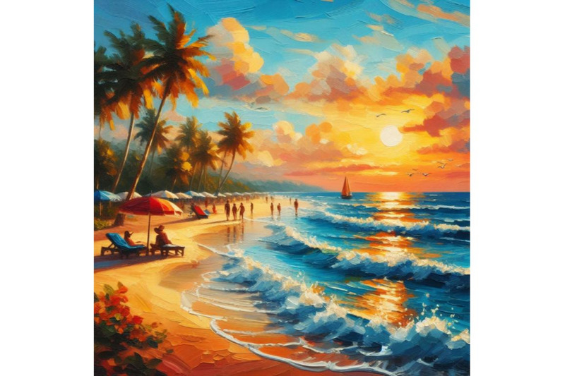 bundle-of-summer-sunset-beach-beach-vector-tropical-beach