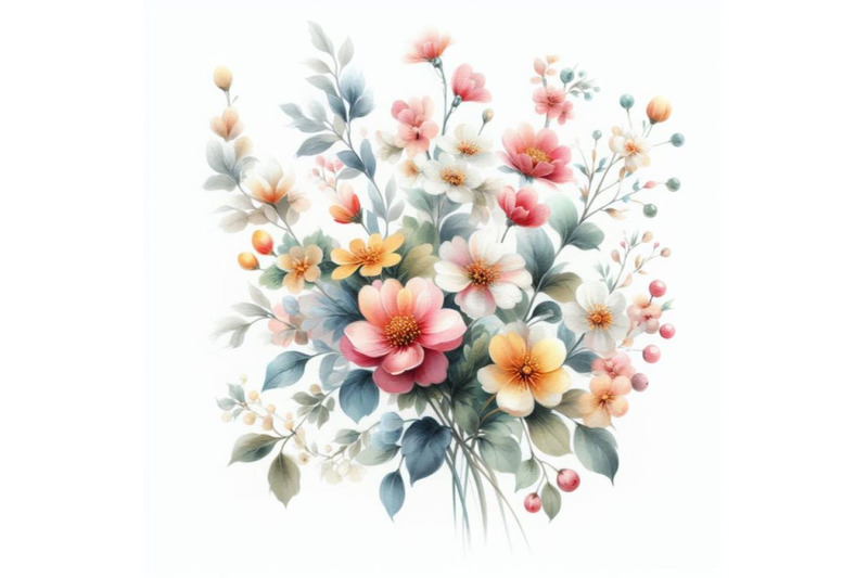 bundle-of-watercolor-illustration-flowers-in-simple-background