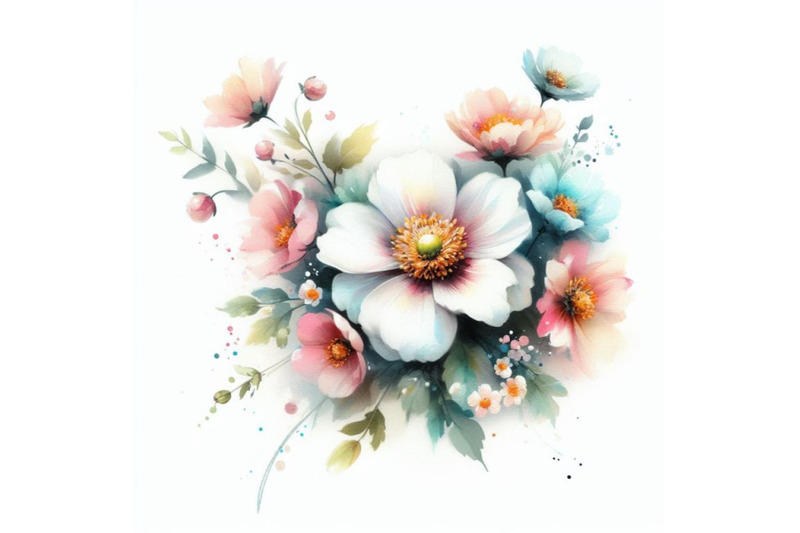 bundle-of-watercolor-illustration-flowers-in-simple-background