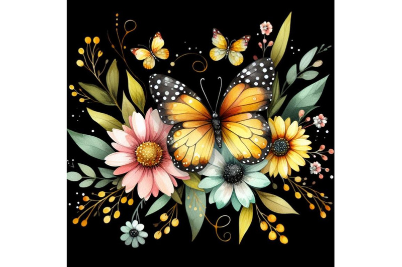 a-bundle-of-cute-butterfly-decorated-with-flowers