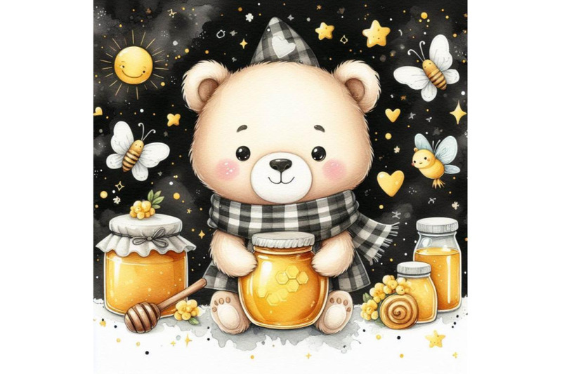 a-bundle-of-cute-bear-holding-honey-jar