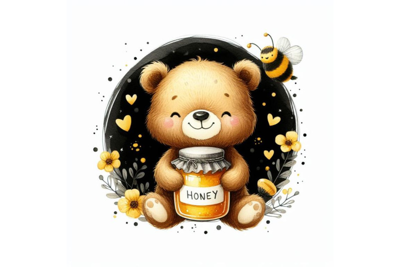 a-bundle-of-cute-bear-holding-honey-jar