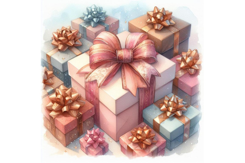 bundle-of-gift-box-with-bow-from-above-for-gifts-on-christmas