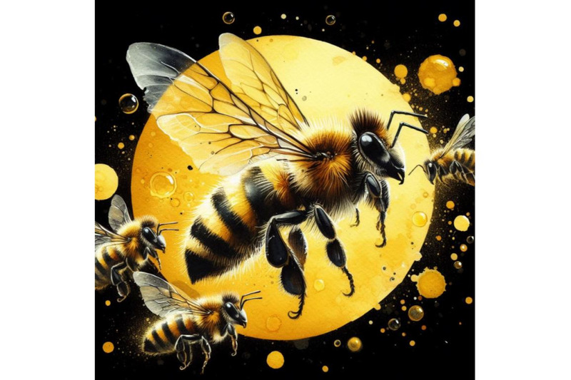 a-bundle-of-honey-bee-flying-with-joy