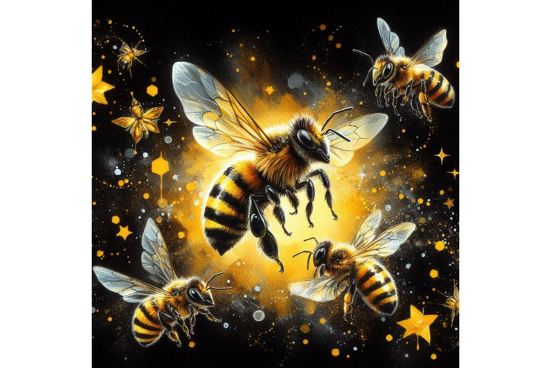 a-bundle-of-honey-bee-flying-with-joy