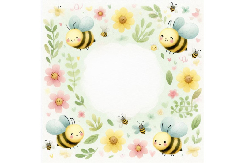 bundle-of-cute-soft-green-note-paper-with-bees-background