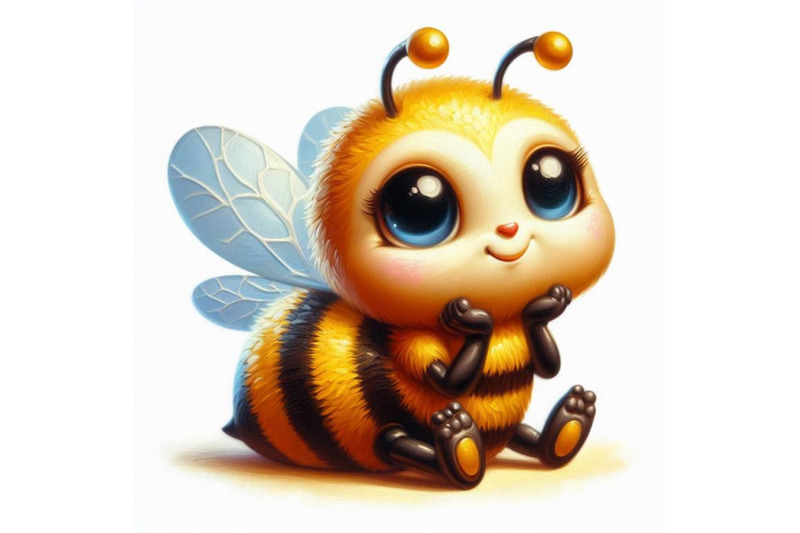 bundle-of-an-a-cute-bee-isolated-on-white-background