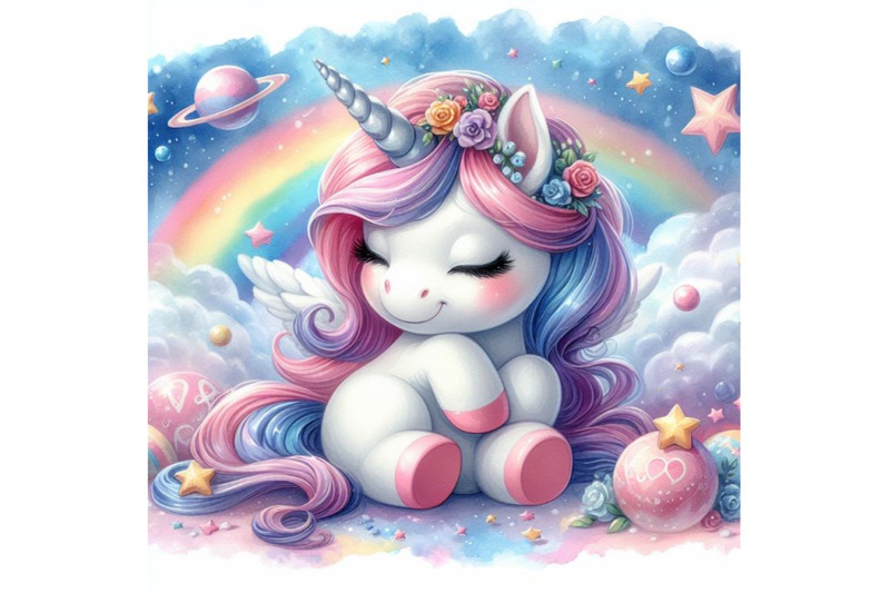 bundle-of-watercolor-cute-unicorn