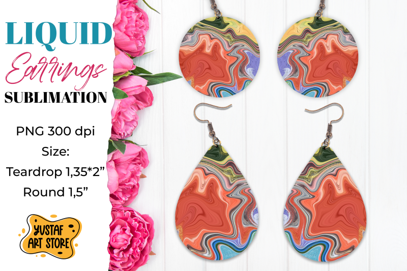 abstract-earrings-sublimation-teardrop-and-round