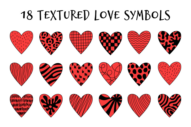 red-heart-shape-doodles-png-clipart