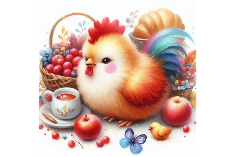 bundle-of-watercolor-cute-rooster