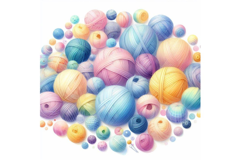 bundle-of-variety-size-colorful-big-and-small-cute-pastel-balls-yarn