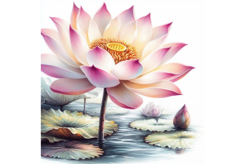 bundle-of-watercolor-beautiful-lotus