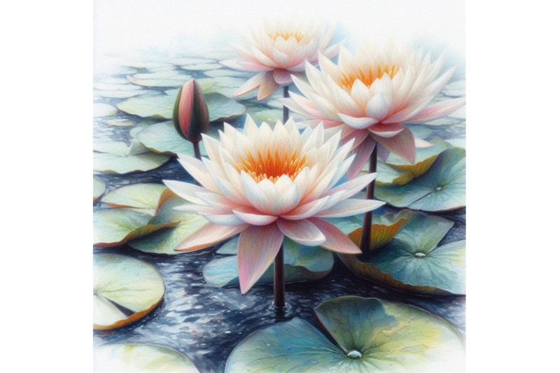 bundle-of-watercolor-beautiful-water-lily